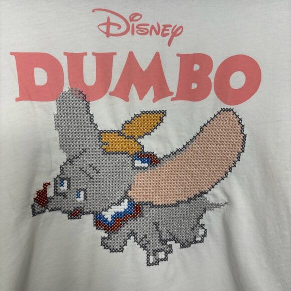 Zara x Disney Dumbo Cross-Stitch Graphic Tee Short Sleeve Shirt Women’s Large - Picture 2 of 6